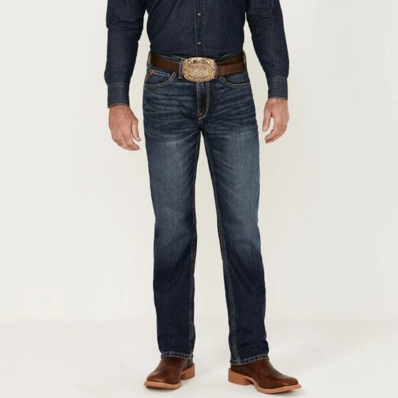 Ariat Mens M2 Traditional Relaxed Bootcut Bradford Dark Wash Jeans 32 x 36 NWT - Picture 1 of 9